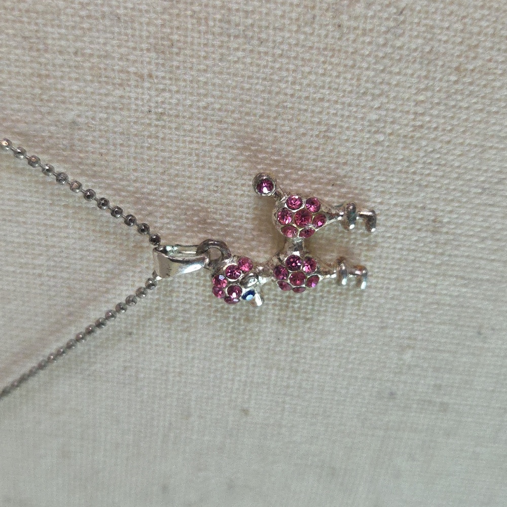 Avon BARBIE Pink Poodle Vintage 90s Y2k Necklace 9"